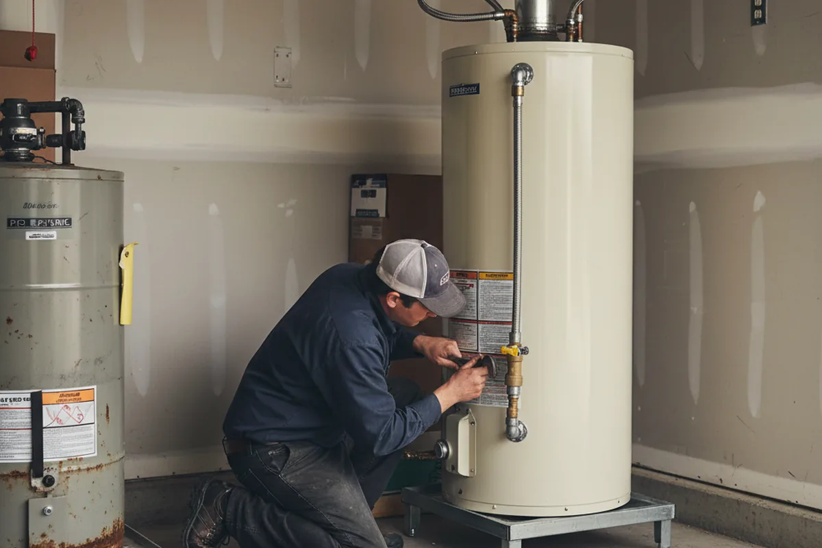 Water heater and shutoff valve replacement in Marsteller